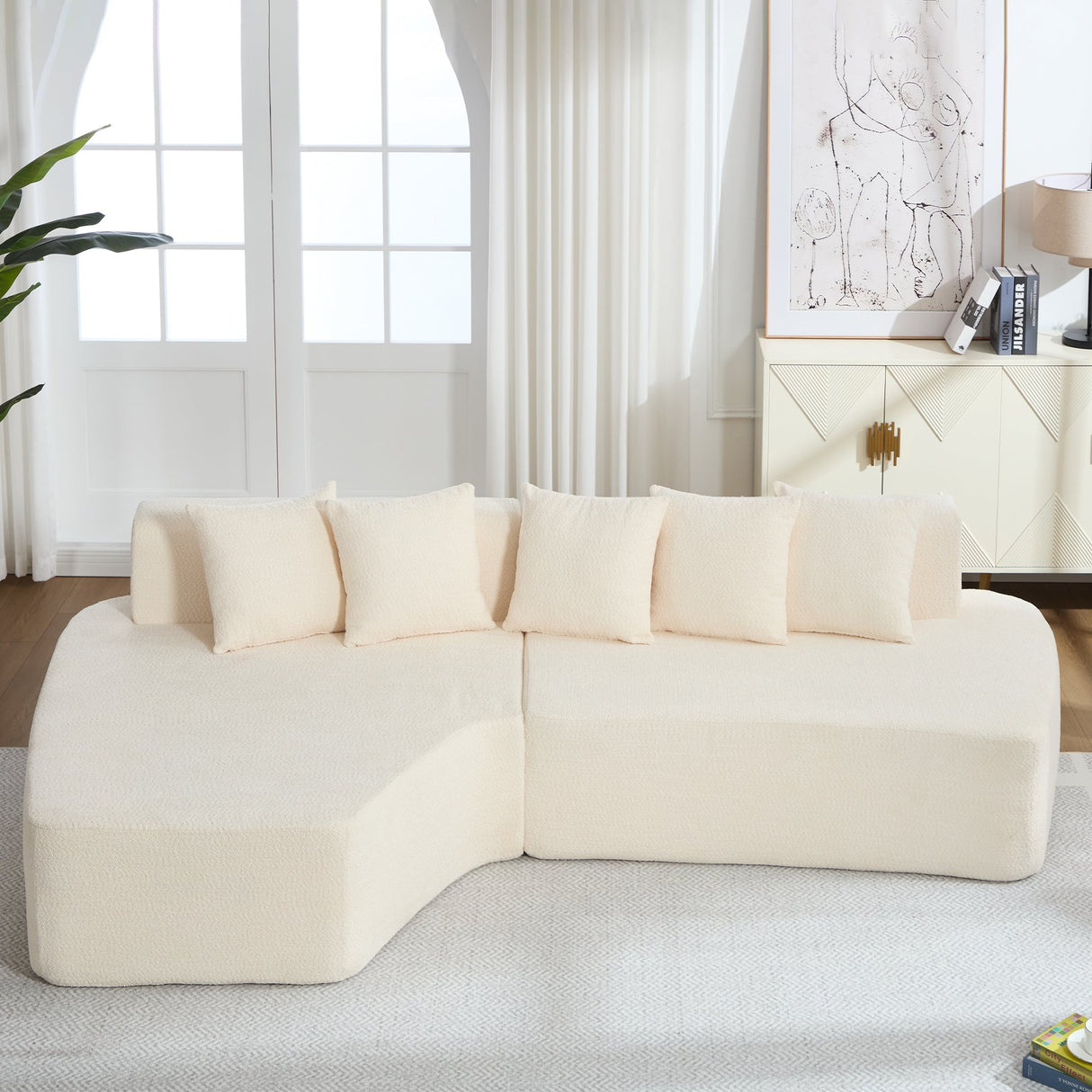Compression Sectional Couch with Comfy Chaise