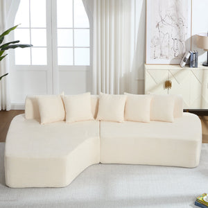 Compression Sectional Couch with Comfy Chaise