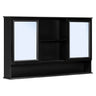 Wall Mounted Bathroom Medicine Cabinet With Double Mirrored Doors