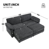 The Adelle Adaptable Gray Chenille Modular Sofa Bed