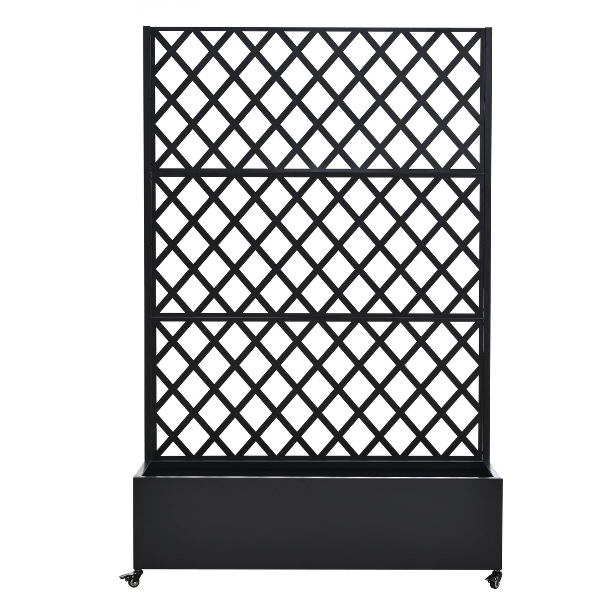 Metal Raised Garden Bed with Wheels and Trellis