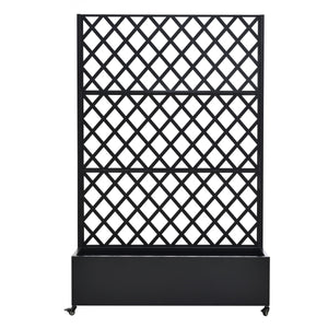 Metal Raised Garden Bed with Wheels and Trellis