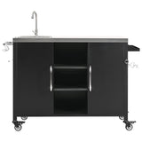 K&K 55.5' Outdoor Kitchen Island with 304 Stainless Steel Sink