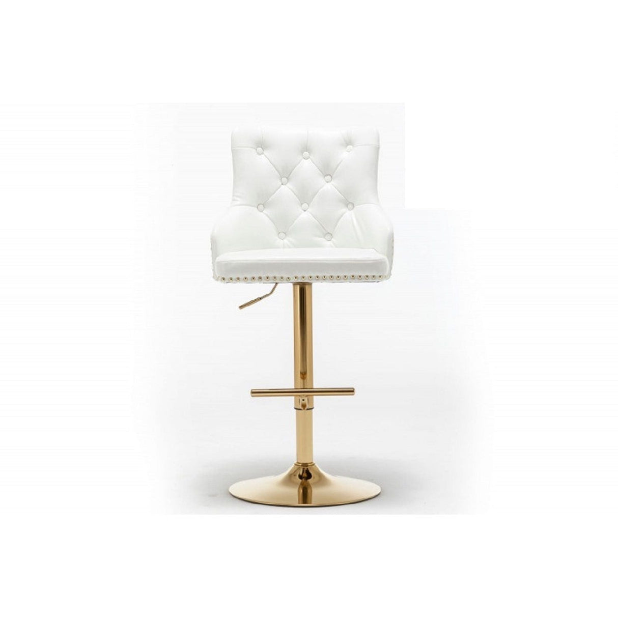 Adjustable Swivel Bar Stool With Nailhead Trim (Set of 2)