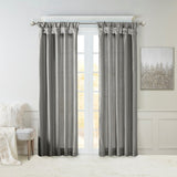 Twist Tab Lined Window Curtain Panel Charcoal 50x84"