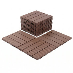 Plastic Interlocking Deck Tiles, 44 Pack 12"x12"