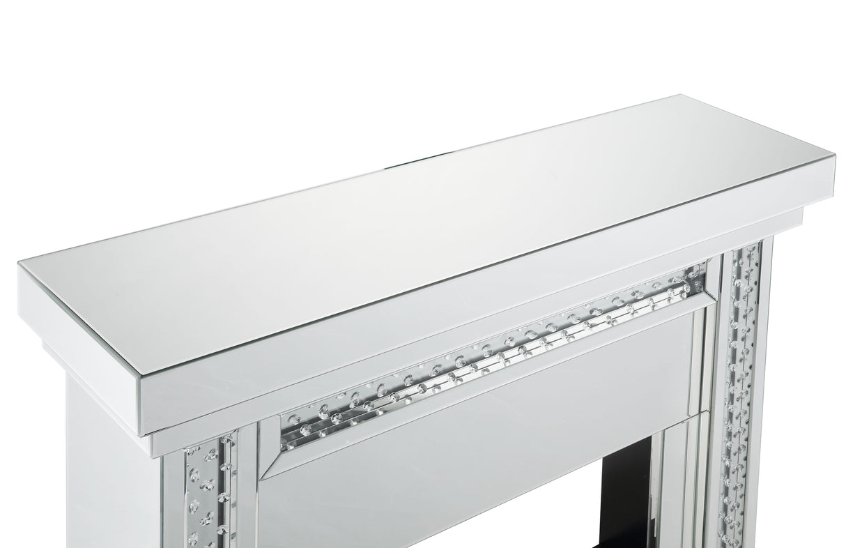Nysa Mirrored & Faux Crystals Fireplace
