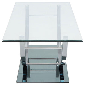 Danville Rectangular U-Shaped Glass Top Coffee Table Chrome