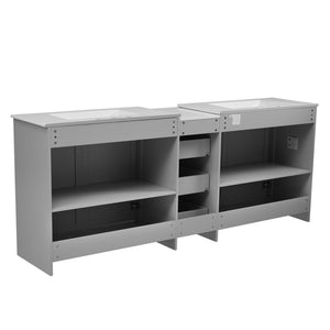 Double Sink Bathroom Vanity With Quartz Countertop