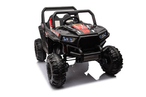 12V7A*1 30W*4 Four-Wheel Drive Seat One Button Start, Forward And Backward, High And Low Speed, Music, Front Light, Power Display, Two Doors Can Open, 2.4G R / C, Seat Belt Four Wheel Absorber