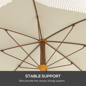 Outsunny 6.2' Portable Beach Umbrella, UV 40+ Ruffled Outdoor Umbrella