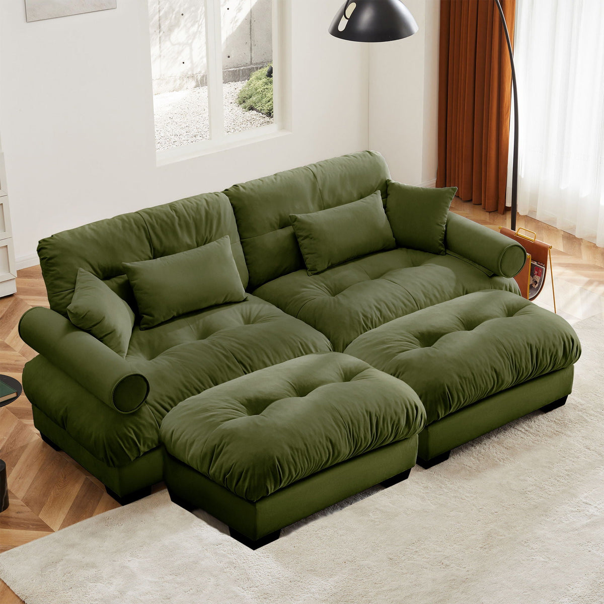 Super Comfort Oversized Modular Sectional Sofa With Movable Ottoman