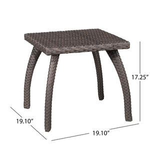 Luminant Outdoor Side Table With Iron Frame - Brown