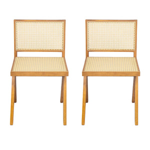 Chandigarh Dining Room Chairs with Natural Rattan (Set of 2)