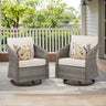 Outdoor Swivel Rocking Wicker Chairs Set of 2