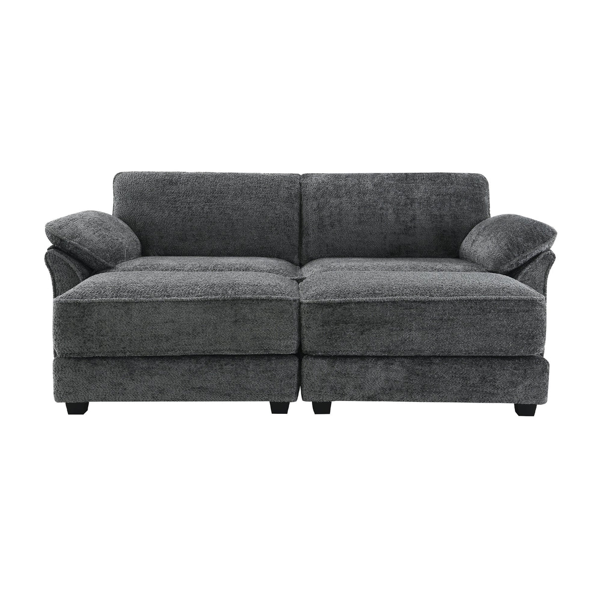The Adelle Adaptable Gray Chenille Modular Sofa Bed