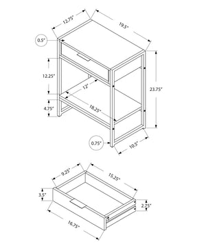 Accent Side Table With Storage Drawer And Spacious Tabletop