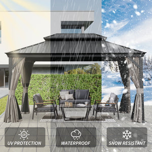 12' X 14' Hardtop Gazebo With Drainage System