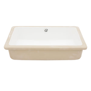 Modern Ceramic Rectangular Undermount Bathroom Sink With Overflow