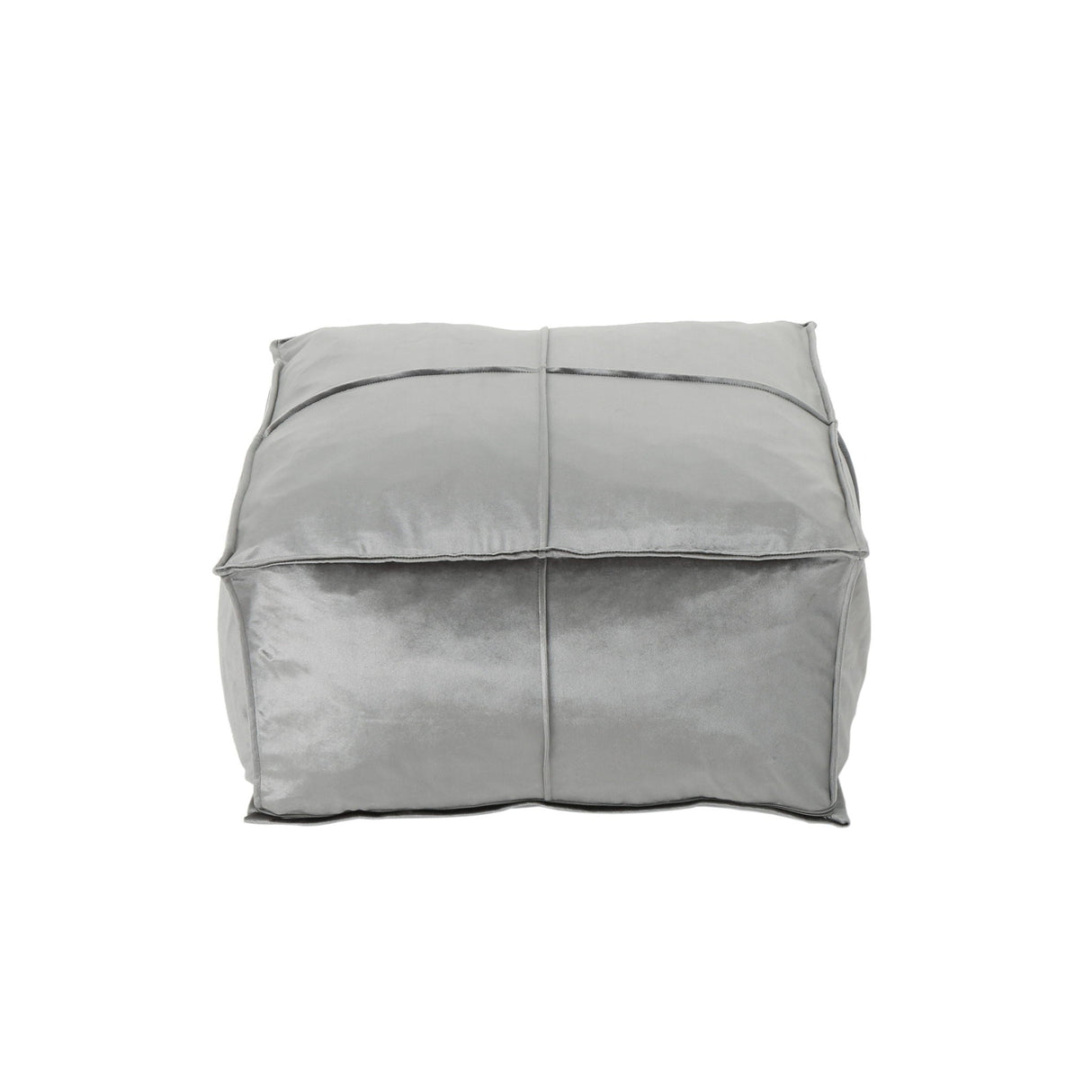 Nati Square Pouf Ottoman and Floor Cushion - Smoke