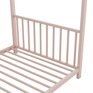 Metal House Platform Bed With Modern Design And Durable Frame