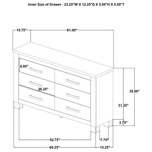Sansome - 6 Drawer Bedroom Dresser With Pulls - Oak