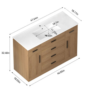 Bathroom Vanity With Abundant Storage 2 Soft Close Doors And 6 Drawers