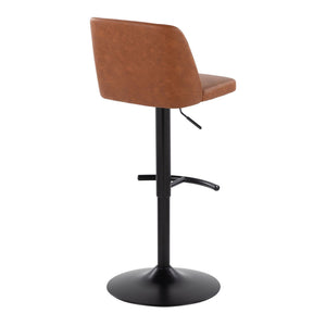 Toriano - Contemporary Adjustable Bar Stool With Rounded T Footrest (Set of 2)
