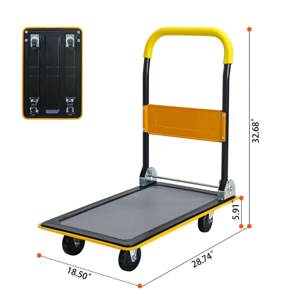 Flatbed Cart - 330lbs Heavy Duty Platform Hand Truck