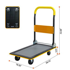 Flatbed Cart - 330lbs Heavy Duty Platform Hand Truck