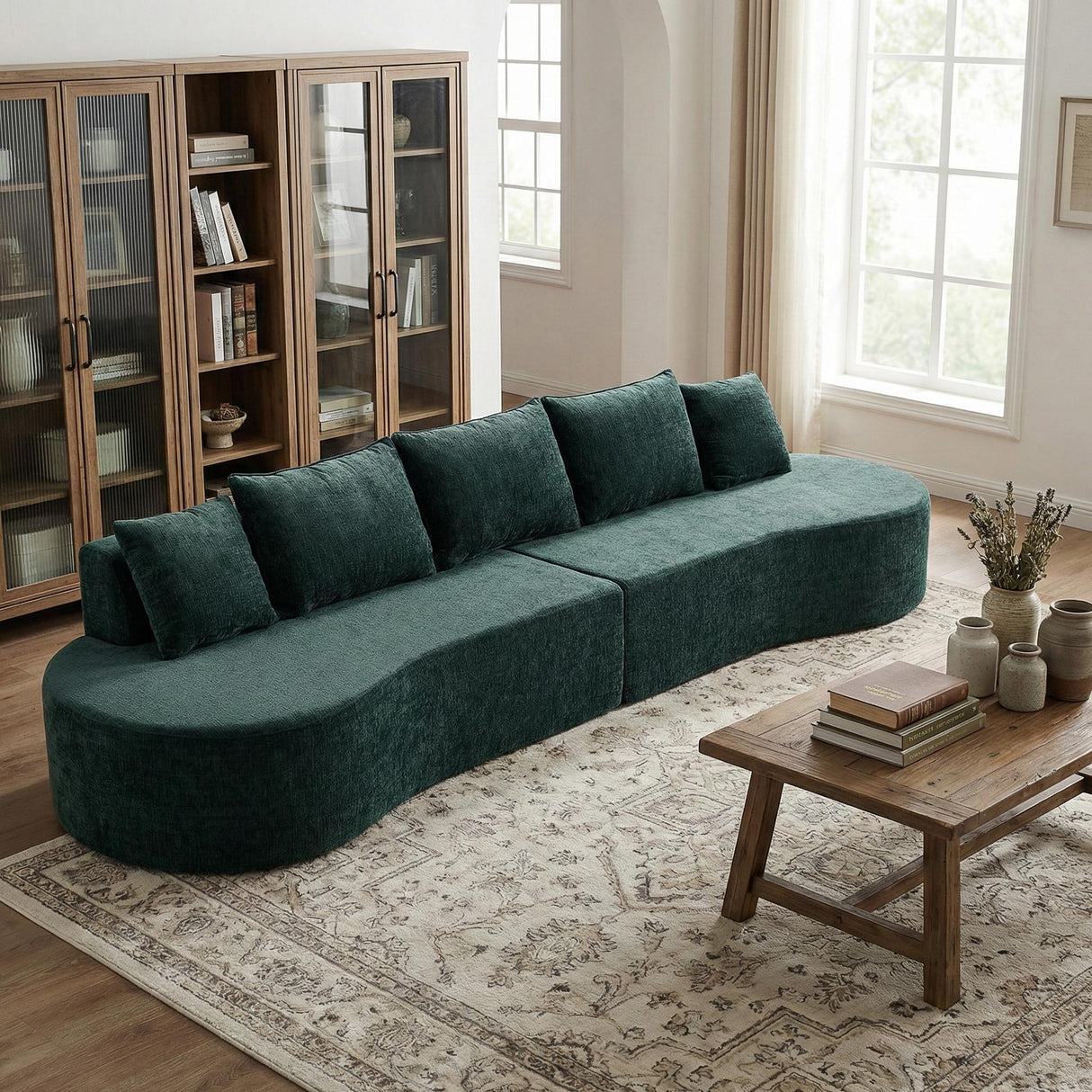 138.6" Modern Curved Modular Sectional Sofa