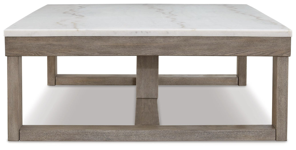 Loyaska - Rectangular Cocktail Table - Brown / Ivory