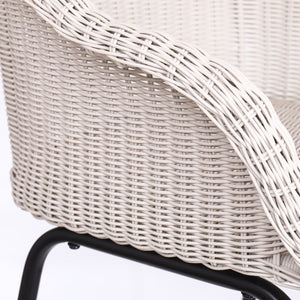 Ladd Outdoor Metal Wicker Barstool Set of 2 - Light Gray