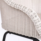 Ladd Outdoor Metal Wicker Barstool Light Gray Faux Wicker Set of 2