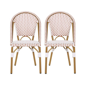 Outdoor Rattan and Aluminum French Bistro Chairs Set