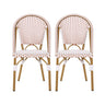 Outdoor Rattan And Aluminum French Bistro Chairs Set