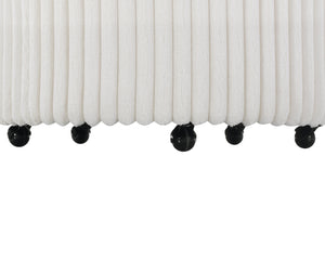 Malna Plush Wide Wale Corduroy Upholstered Barrel Accent Chair with Wheels