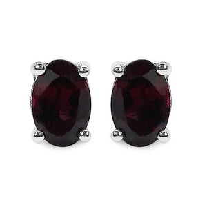 1.00 Carat Genuine Rhodolite .925 Sterling Silver Earrings