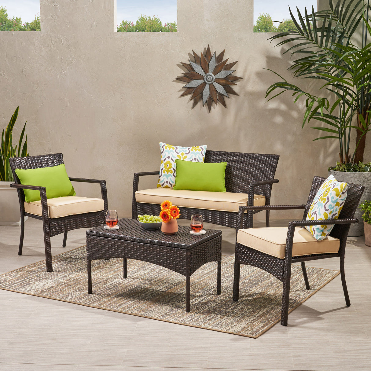 Modern Outdoor Patio Chat Set
