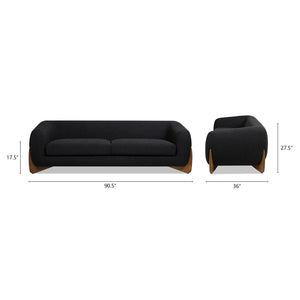 Alpine Luxurious Upholstery Sherpa Sofa with Removable Cushions - Available in White, Black, or Dark Green
