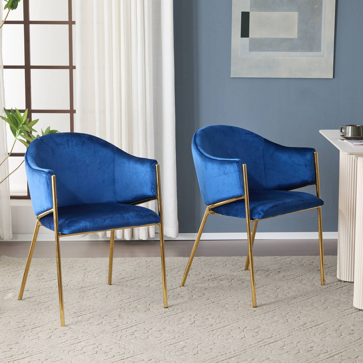 Modern Upholstered Dining Chair with Frame and Plush Comfort
