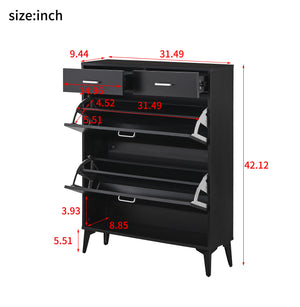 Large Size Shoe Cabinet - Freestanding Tipping Bucket Organizer