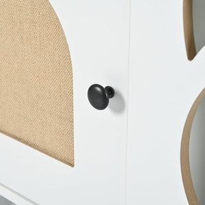 Furniture Style Cat Cabinet Cream White Cat Litter Box
