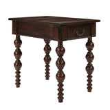 Solid Wood End Table with Drawer Espresso