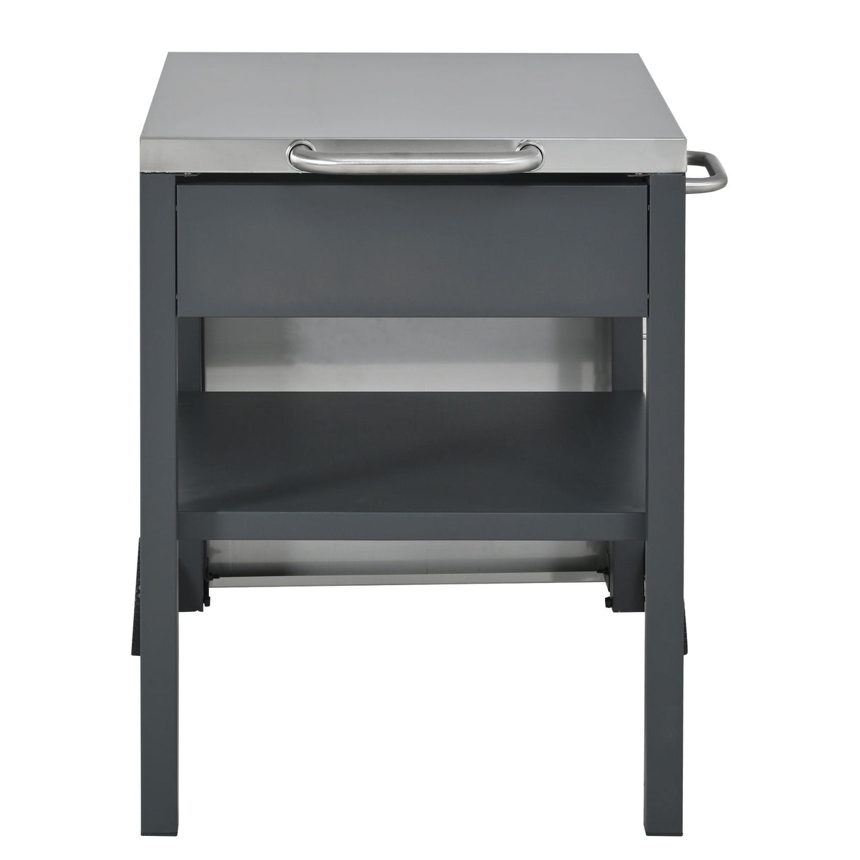 Foldable Outdoor Kitchen Cart With Storage For Patio