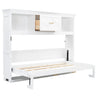 Murphy Bed With Charging Station and Drawer - Twin Storage Bed - White or Light Brown