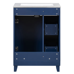 Transitional Style Bathroom Vanity Cabinet With Ceramic Sink