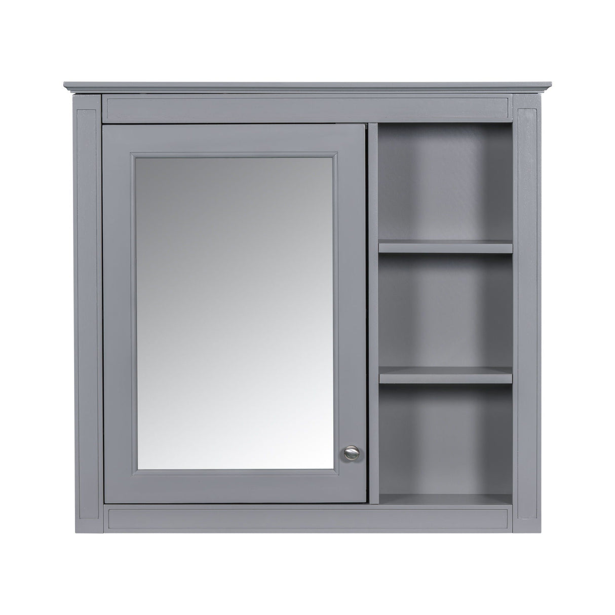 Bathroom Vanity With Top Sink, 2 Doors And 3 Drawers, Freestanding Set With Mirror Cabinet