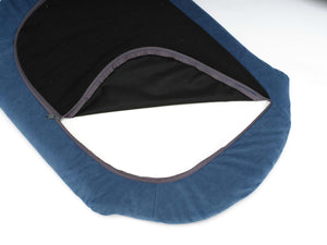 Scandinavian Style Elevated Dog Bed Mid Size Dark Blue Velvet