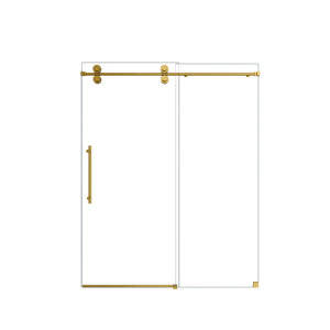 Frameless Single Sliding Shower Door With Clear Tempered Glass